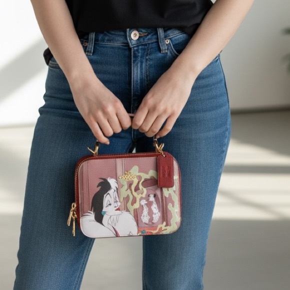 Coach Handbags - Coach Disney X Coach Box Crossbody With Cruella Motif Disney